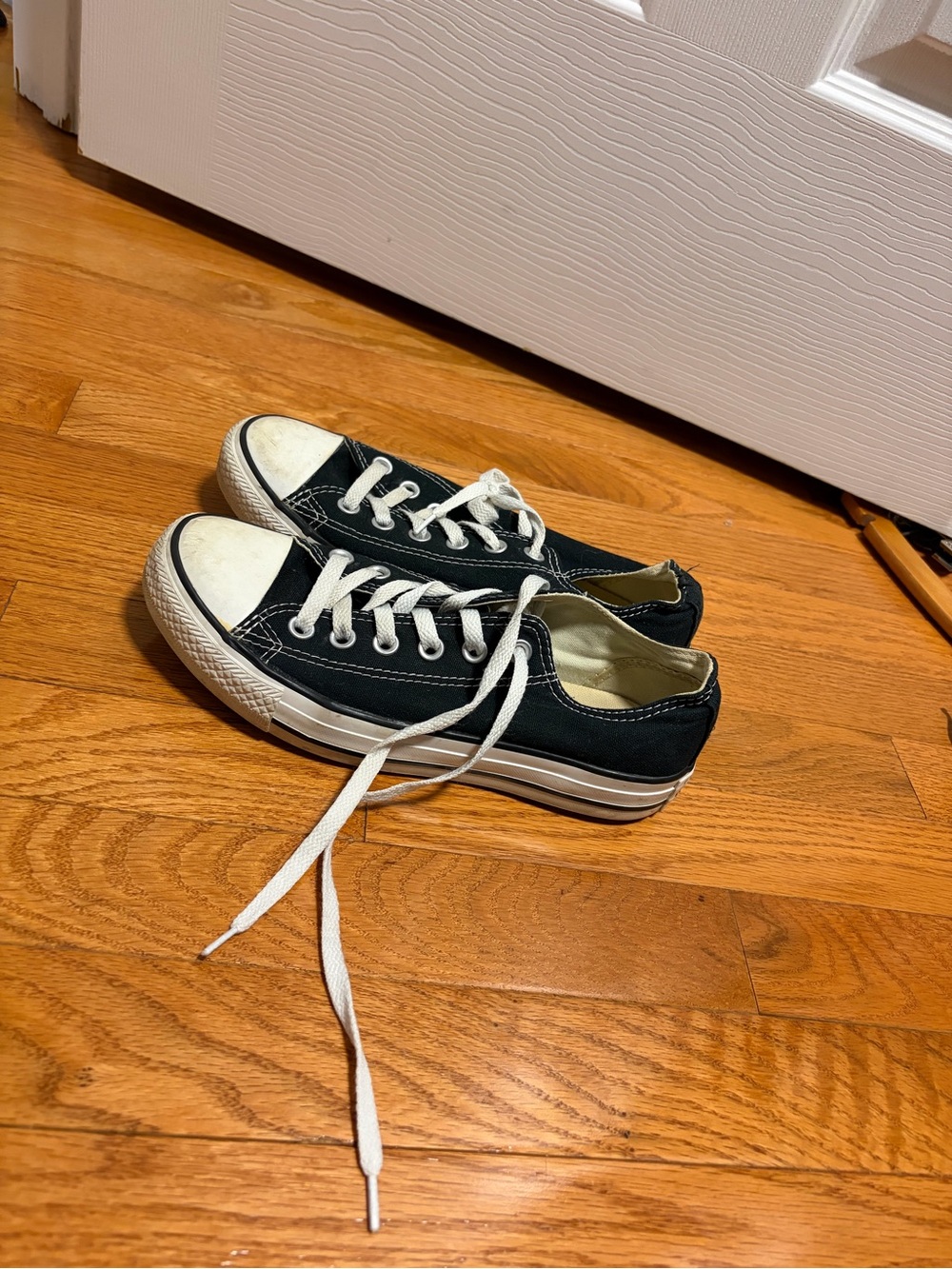 Converse Low-Top Canvas Sneakers in Black and White